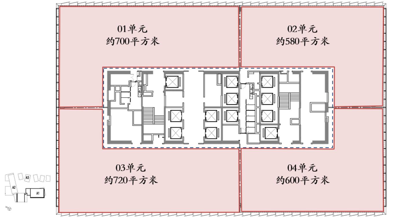 上海科技投资大厦标准层平面图